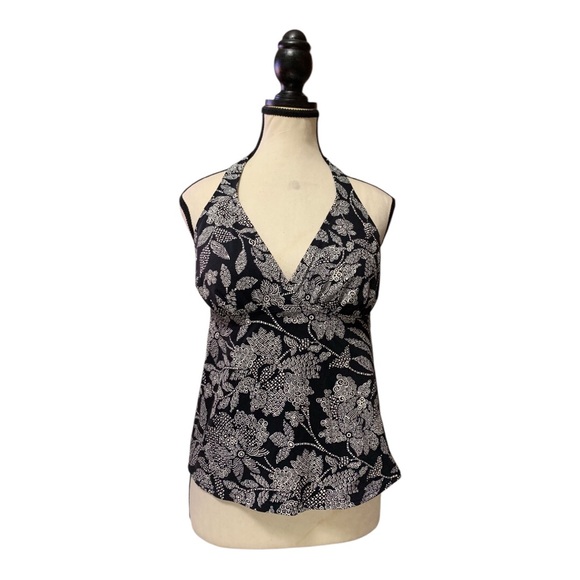 Lands' End Other - Lands' End black and white floral halter tankini top
